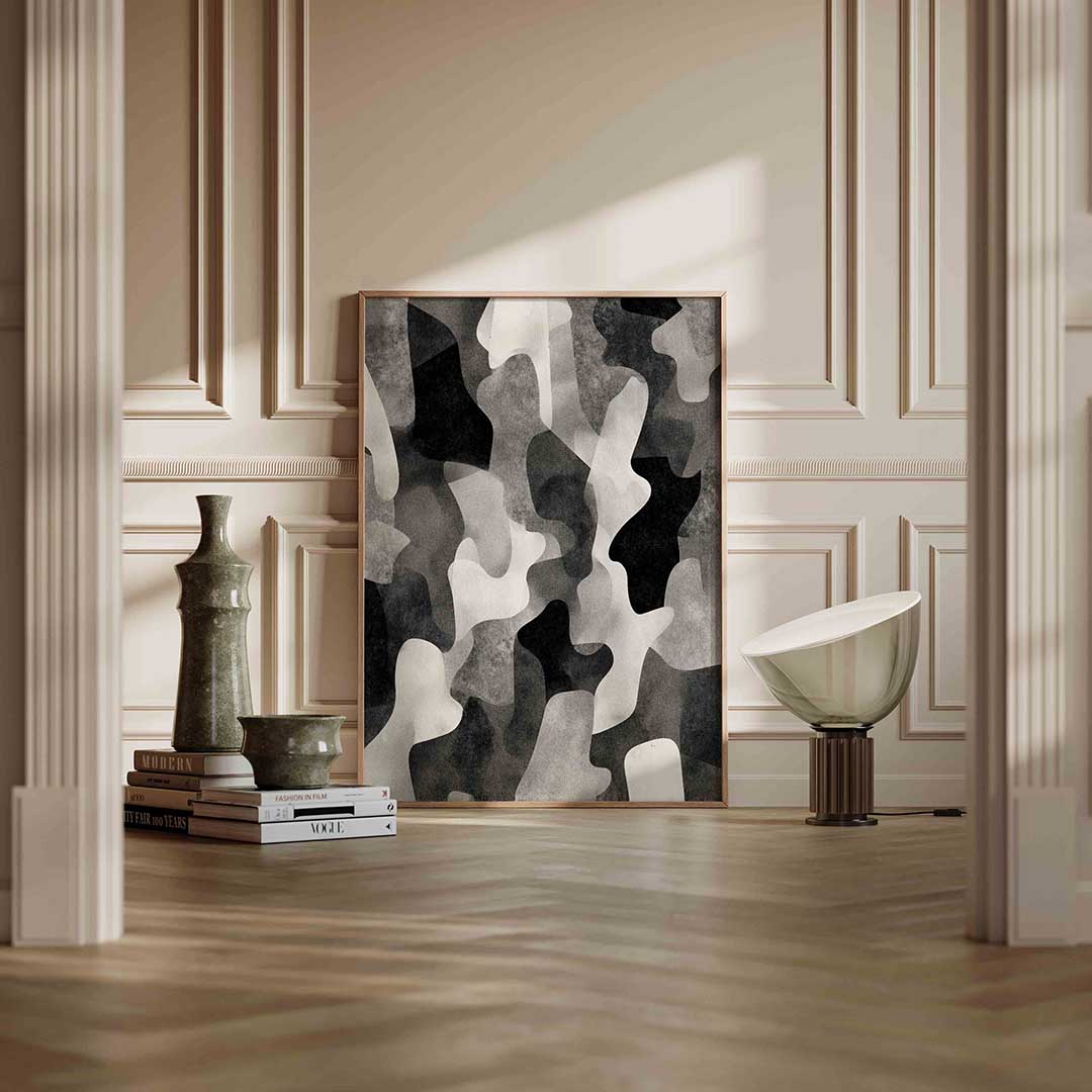 Abstracte vormen – staande abstracte wanddecoratie van WallArtistic