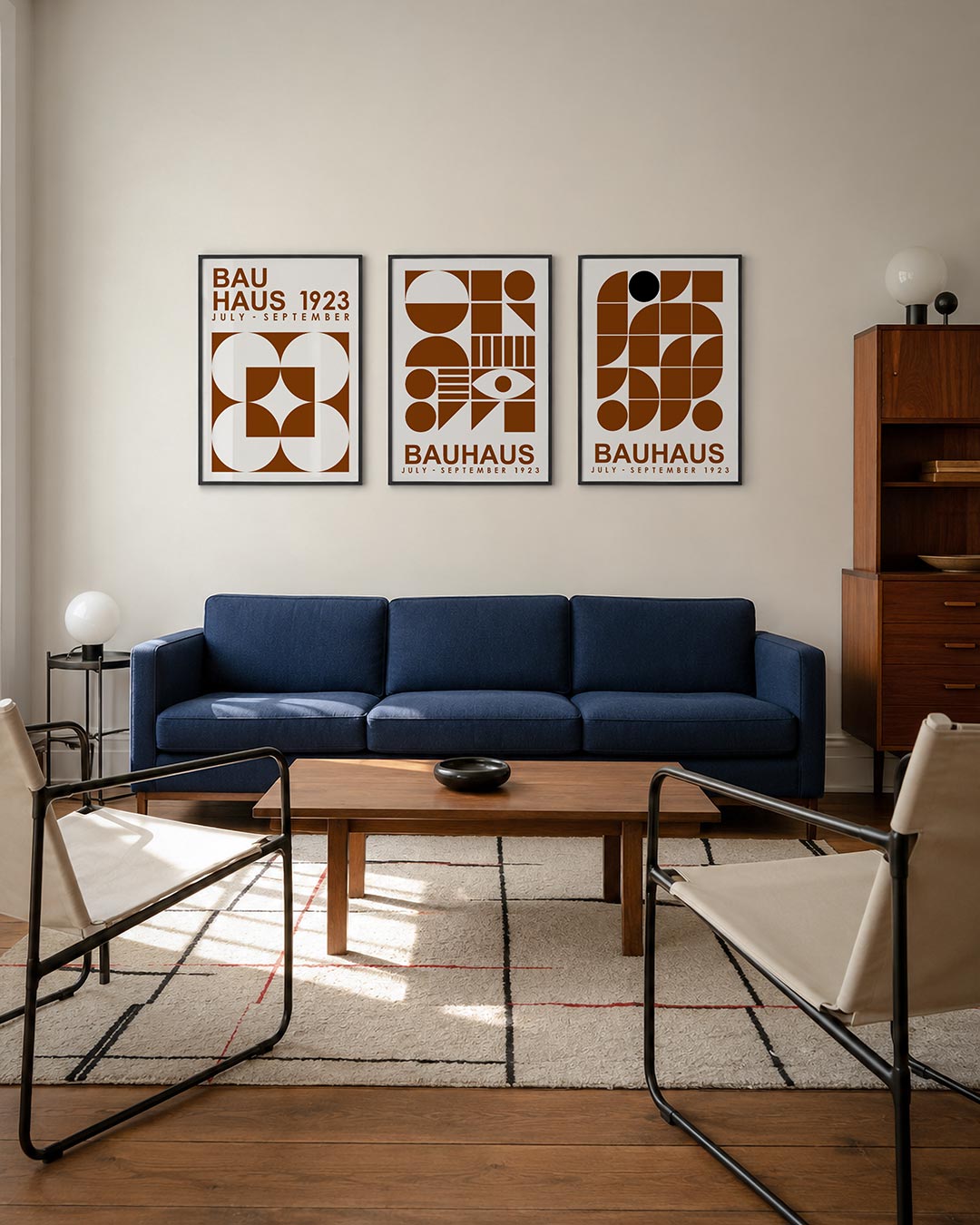 Vormen en vlakken driedelige posterset – deze posterset in drie delen toont een speelse combinatie van cirkels en vierkanten