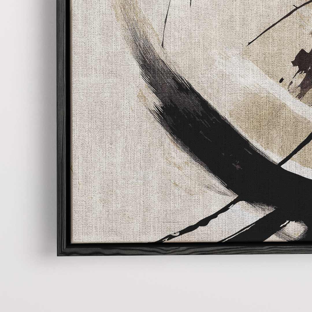 Dynamische Bewegingen in Beigetinten – dibond kunstwerk als wanddecoratie