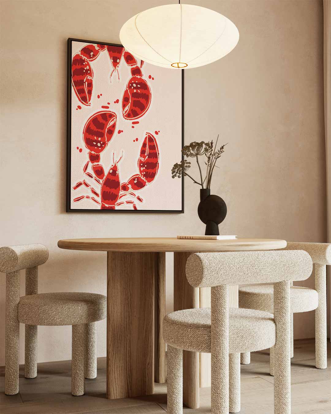Speelse Kreeften Illustratie – dibond kunstwerk als wanddecoratie