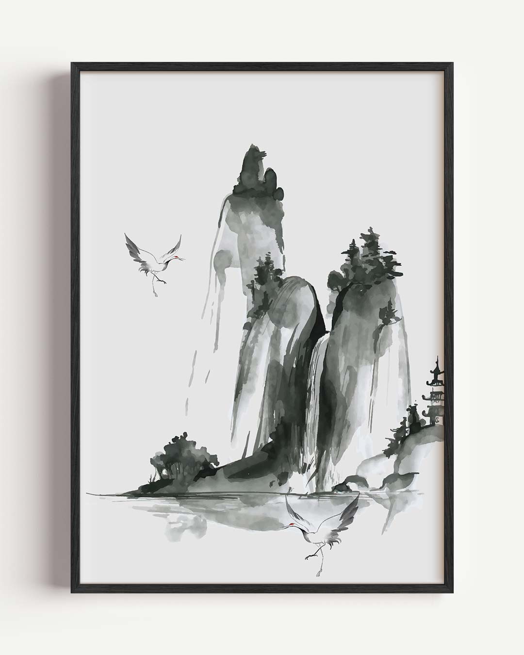 Sereen Chinees Landschap – zomer portret poster als wanddecoratie