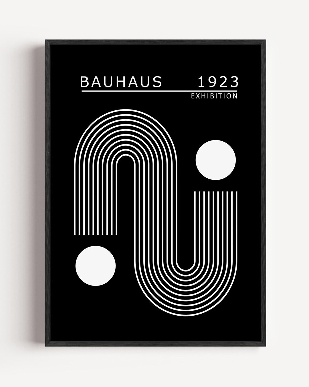 Lijnen en cirkelvormen – staande Bauhaus poster als wanddecoratie