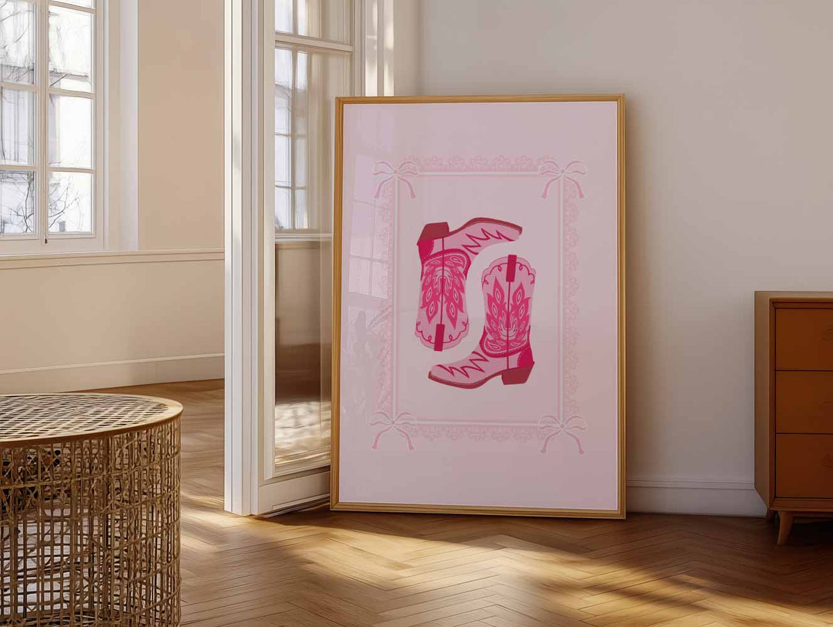Cowboy Boots Art Print – vrolijke paasillustratie als portret poster