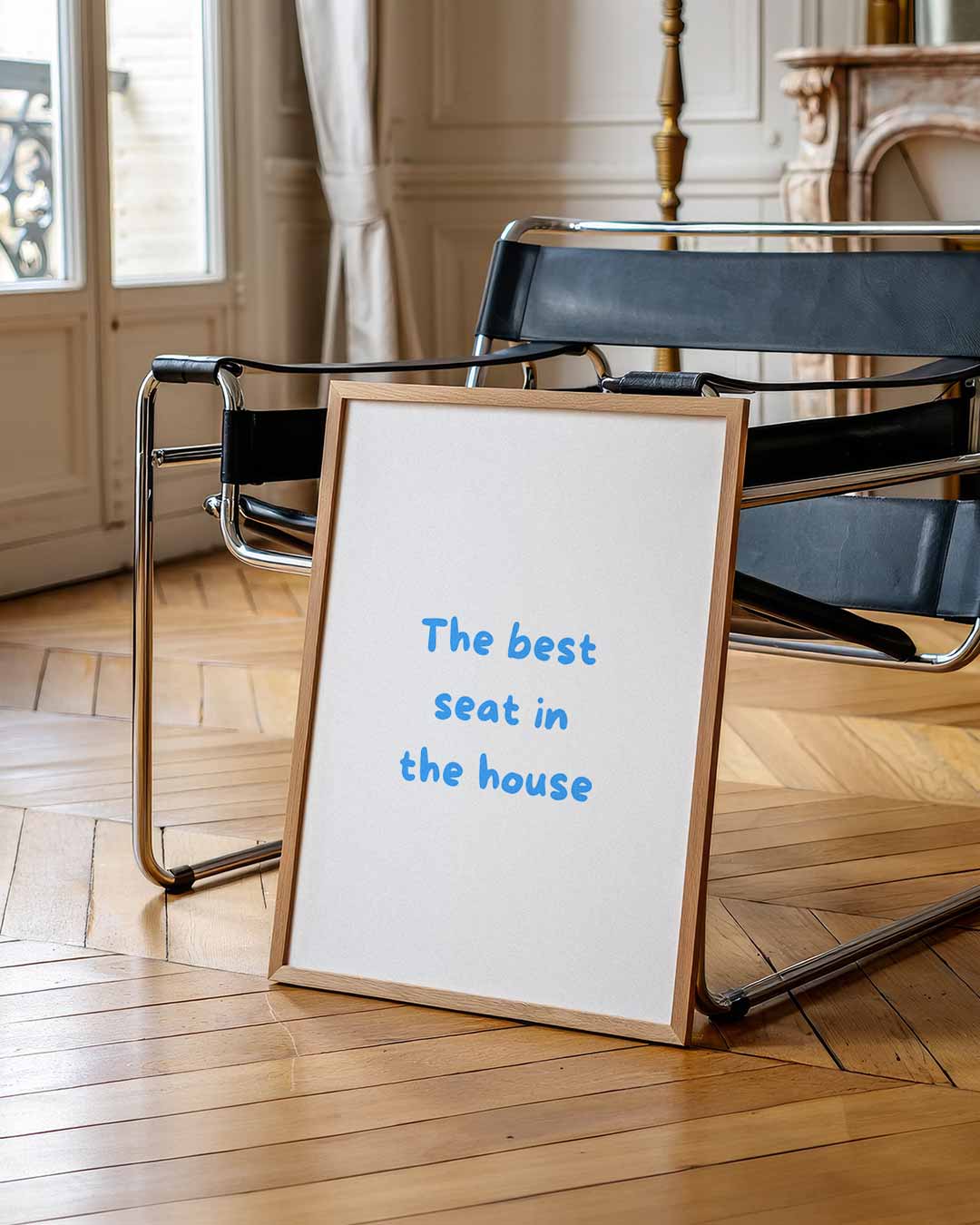 Stijlvolle "Best Seat" – quote poster als inspirerende wanddecoratie