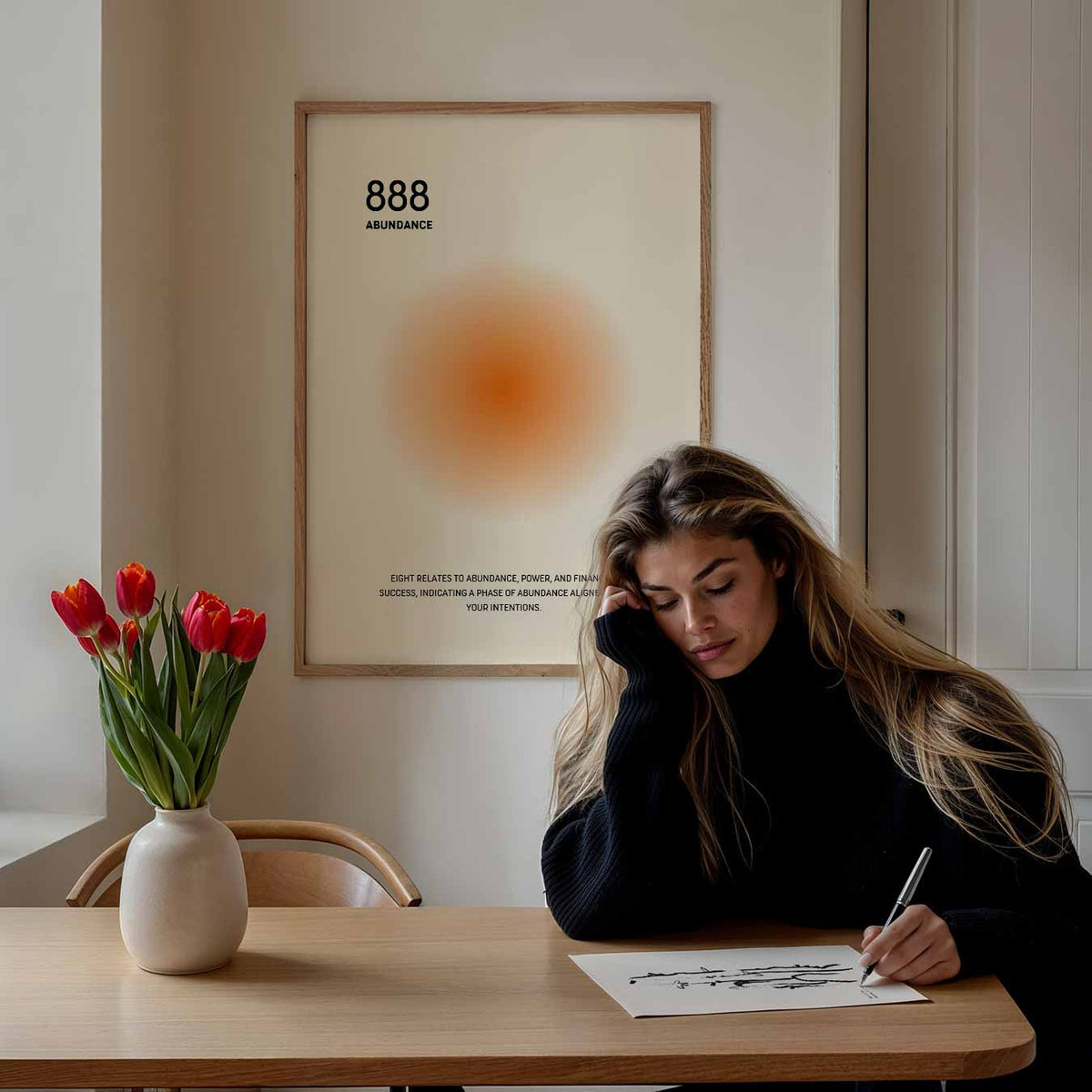 Inspirerende 888 Abundance – mindful poster als rustige wanddecoratie