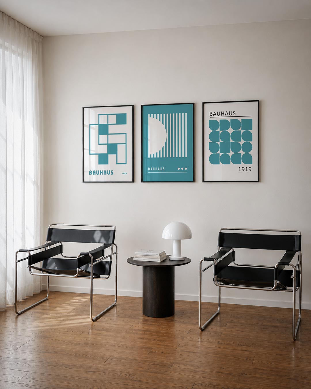 Vorm en balans posterset – derde productweergave – deze posterset in drie delen toont een spel van rechthoeken en vierkanten