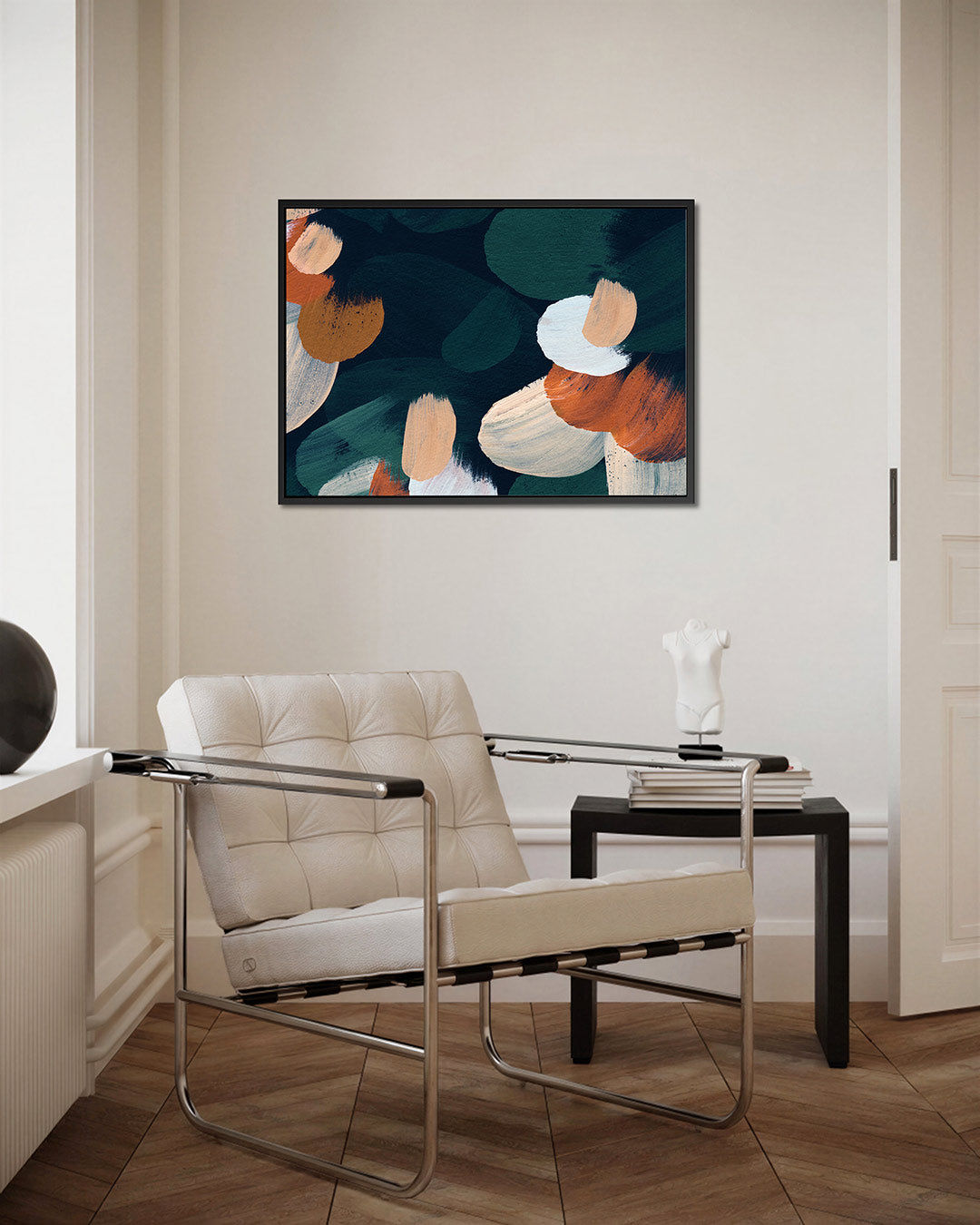 Dynamische penseelstreken – kunstwerk op canvas, dibond of plexiglas