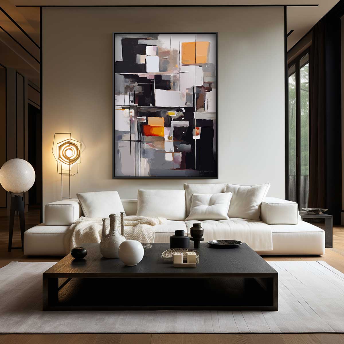Abstracte Geometrie in Kleuren – modern portret kunstwerk van WallArtistic