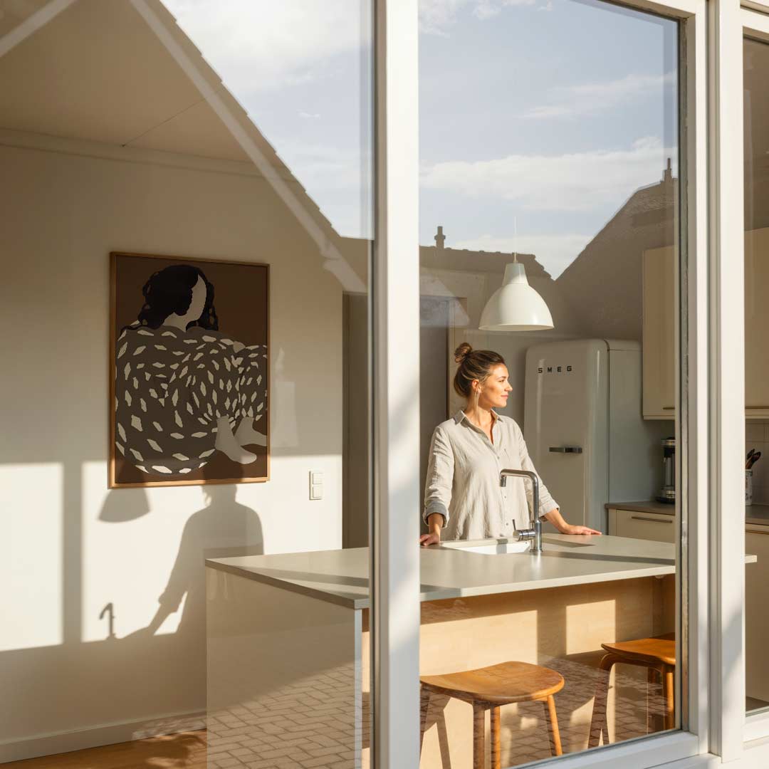 Rustige Contouren Kunstposter – vrouwelijke portretposter in staand formaat