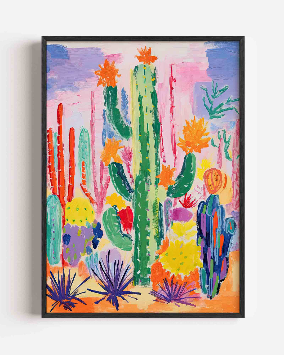 Kleurrijke cactussen – kids portret poster als wanddecoratie