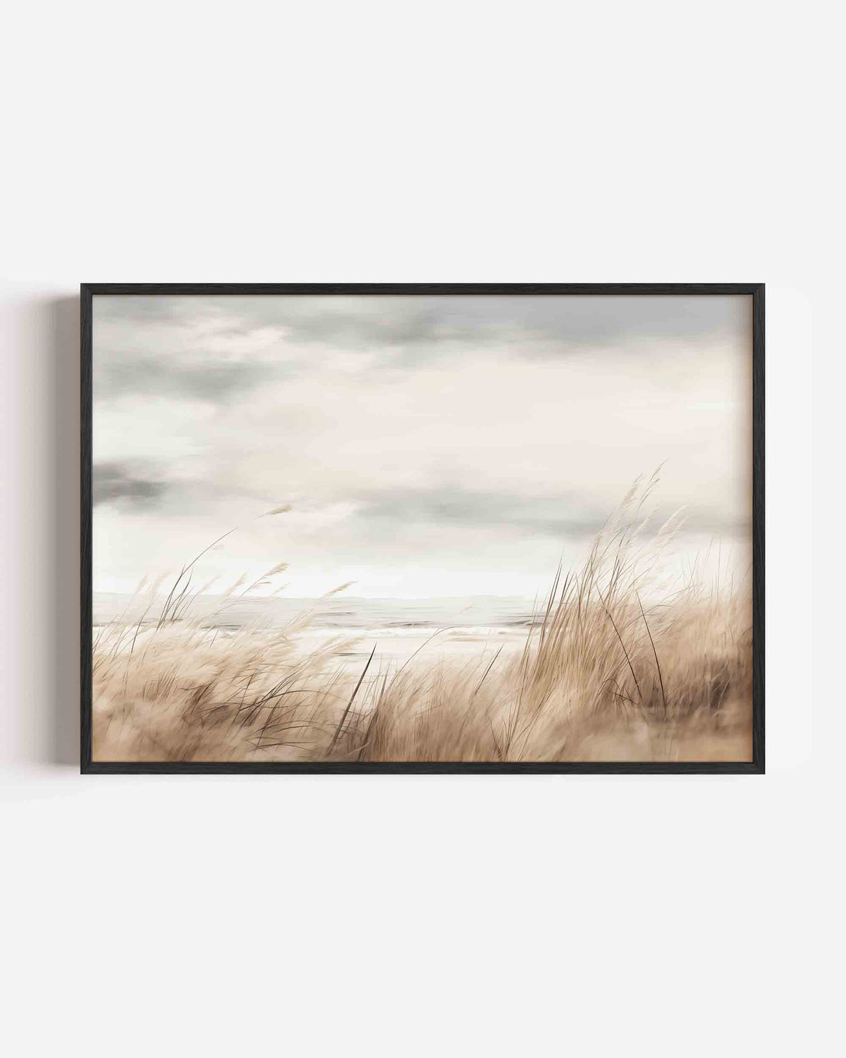 Grassen en wolken – abstracte landscape poster als wanddecoratie
