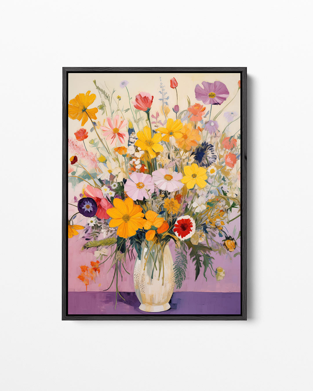 Bloemen in vaas – staand wanddecoratie kunstwerk