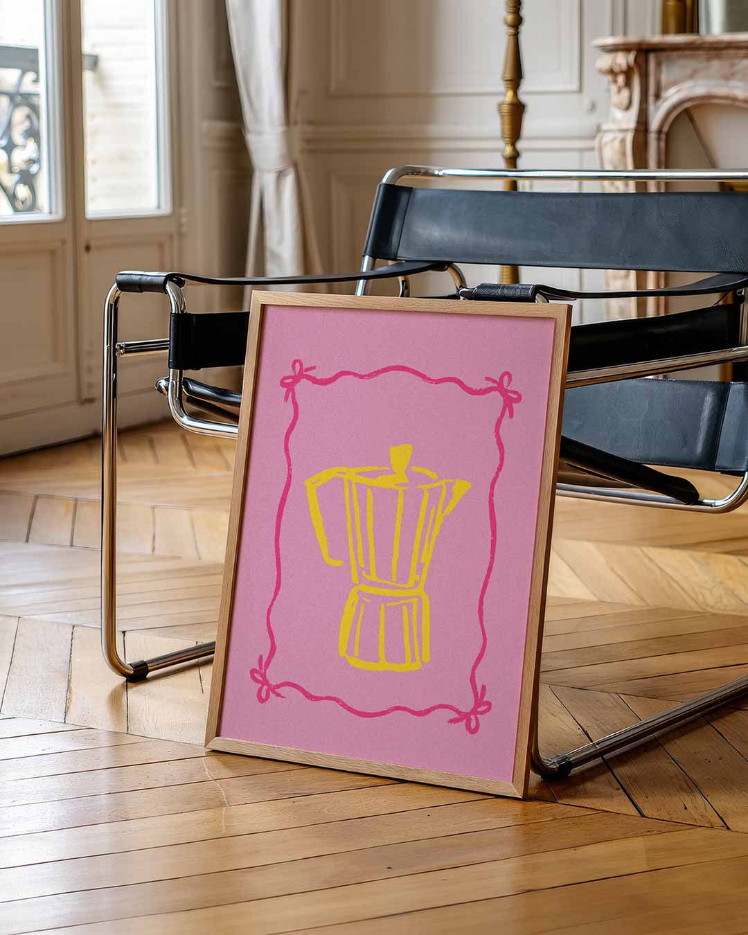 Retro Koffieliefde – zomerse wandkunst als portret poster
