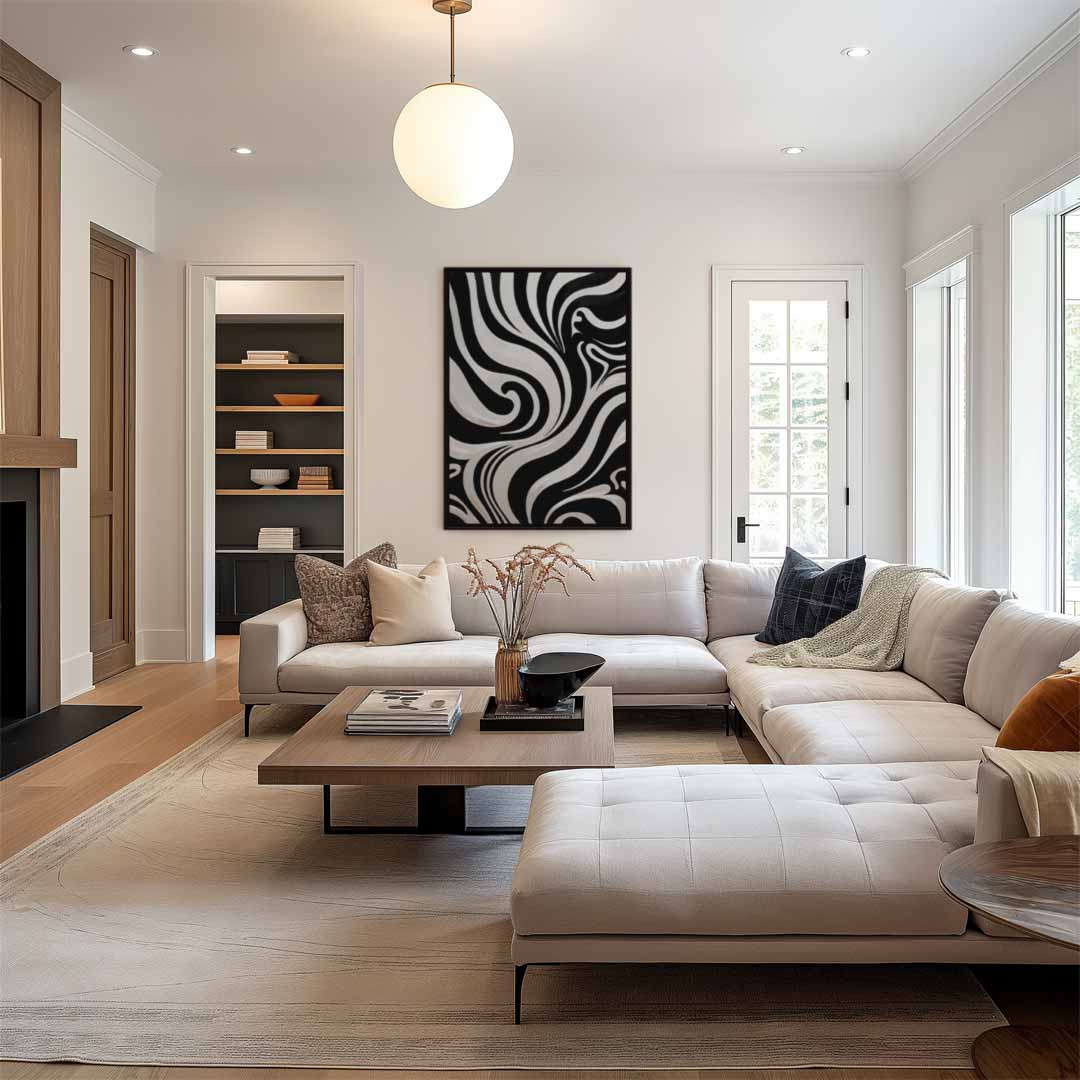 Golvende Lijnen Kunstwerk – staand kunstwerk voor modern interieur