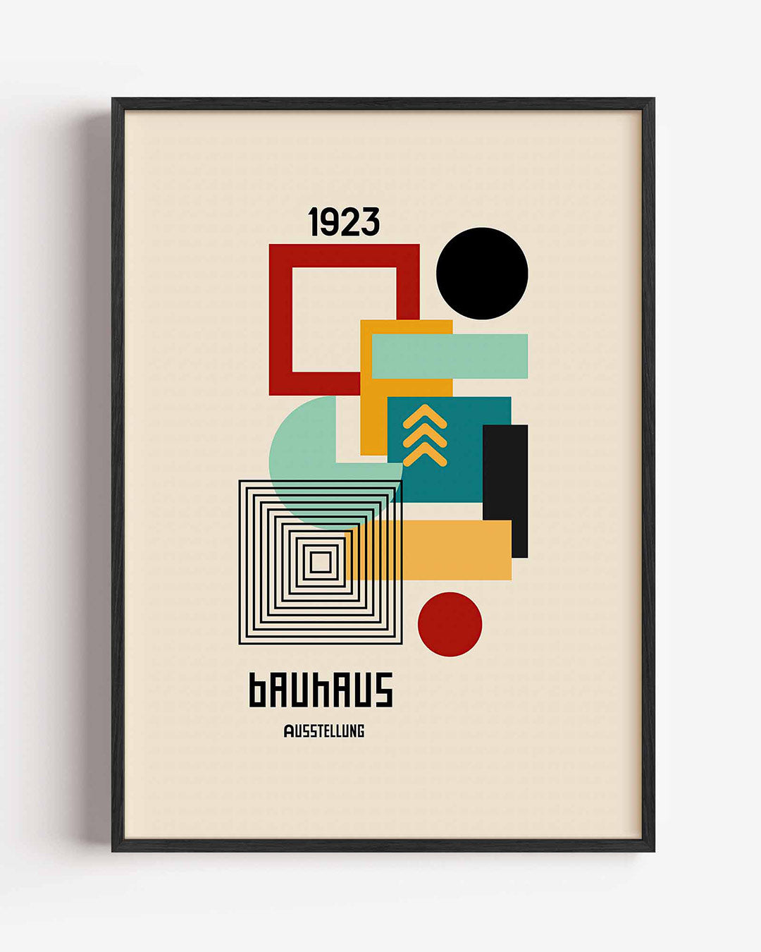 Vormen en vlakken – staande Bauhaus poster als wanddecoratie