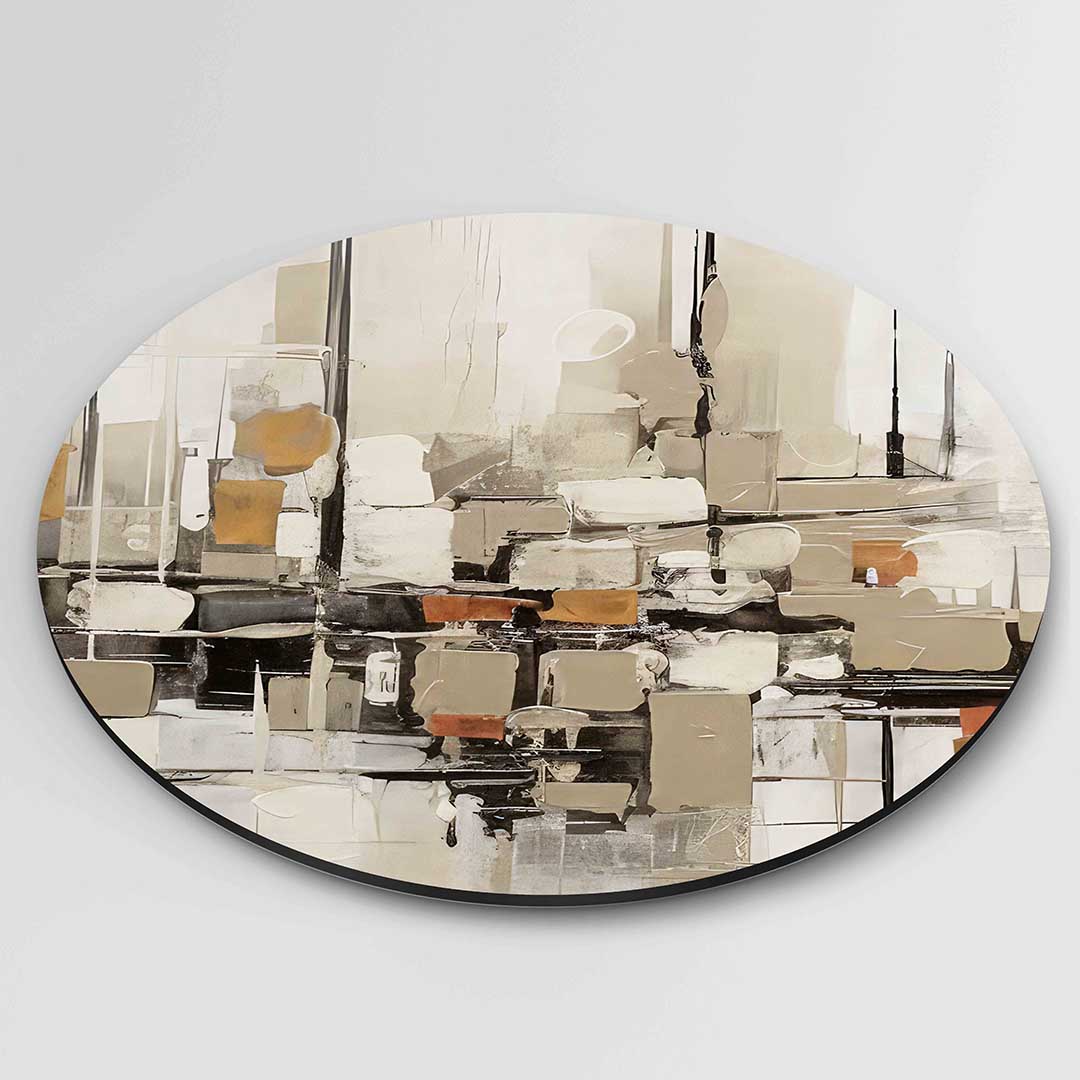 Abstracte vormen – abstracte wandkunst als muurcirkel van WallArtistic