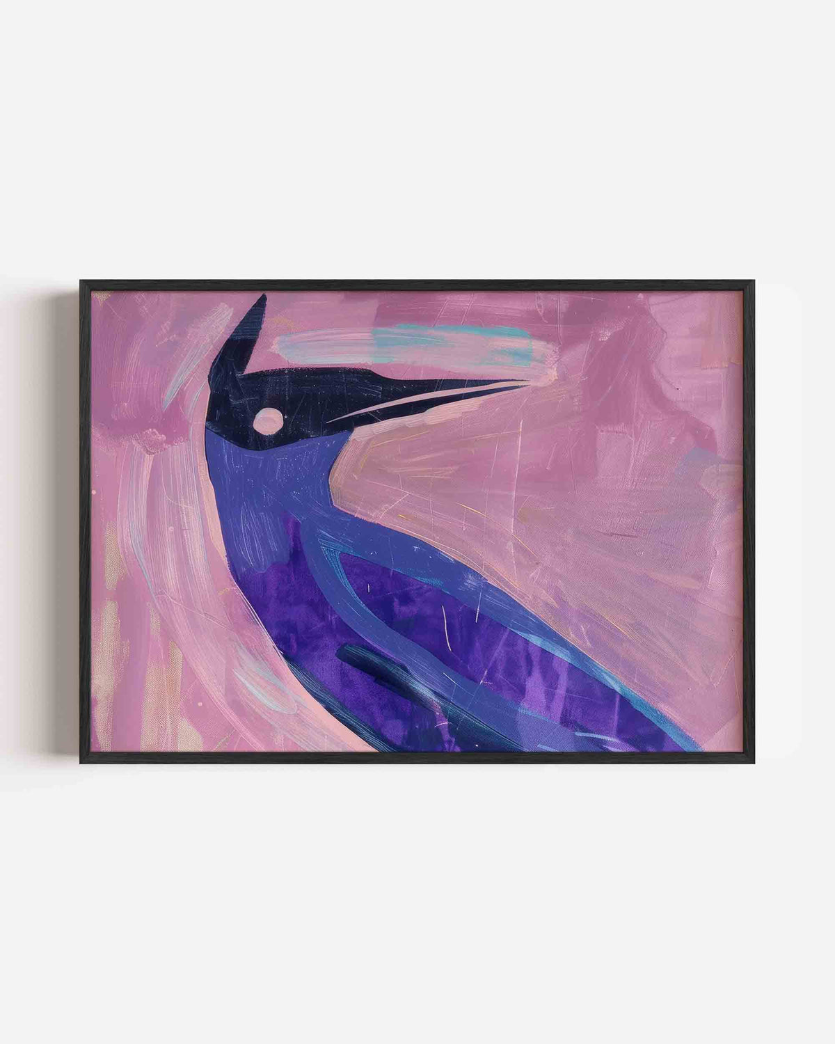 Vogel in paarse tinten – dieren landscape poster als wanddecoratie