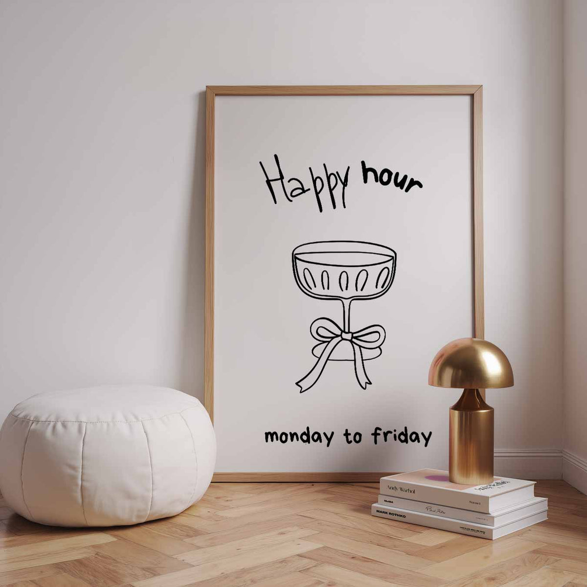 Happy Hour Illustratie – staande zomer wanddecoratie van WallArtistic