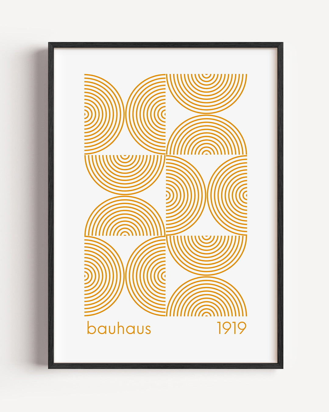 Cirkelritme en lijnen – staande Bauhaus poster als wanddecoratie
