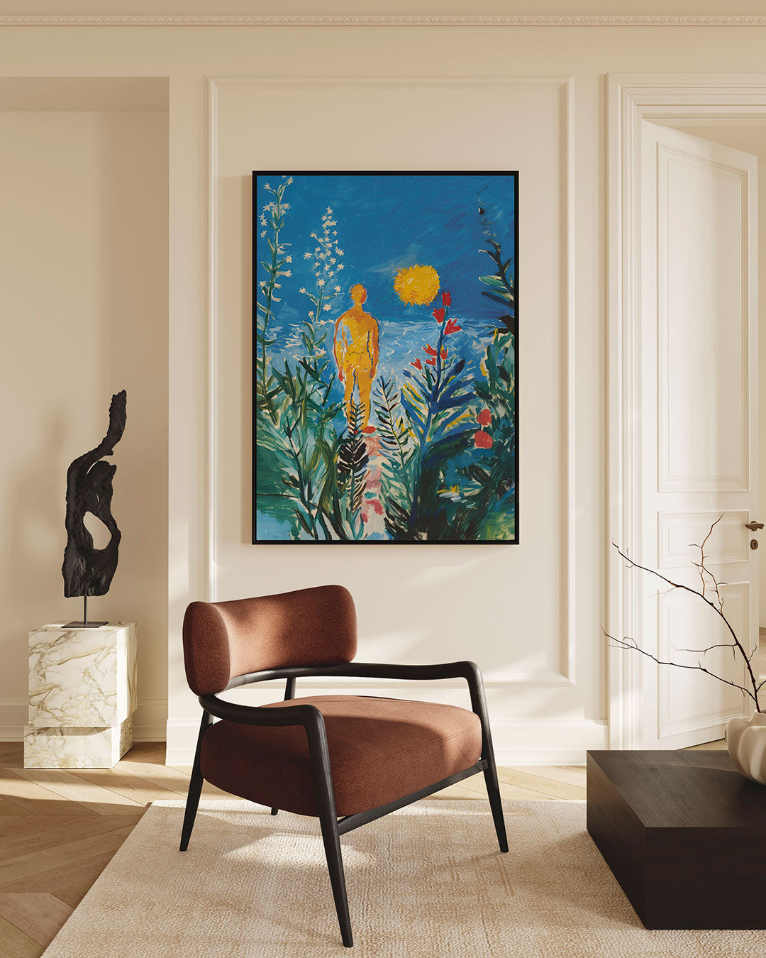 Kleurrijke natuurfiguur – staande wanddecoratie