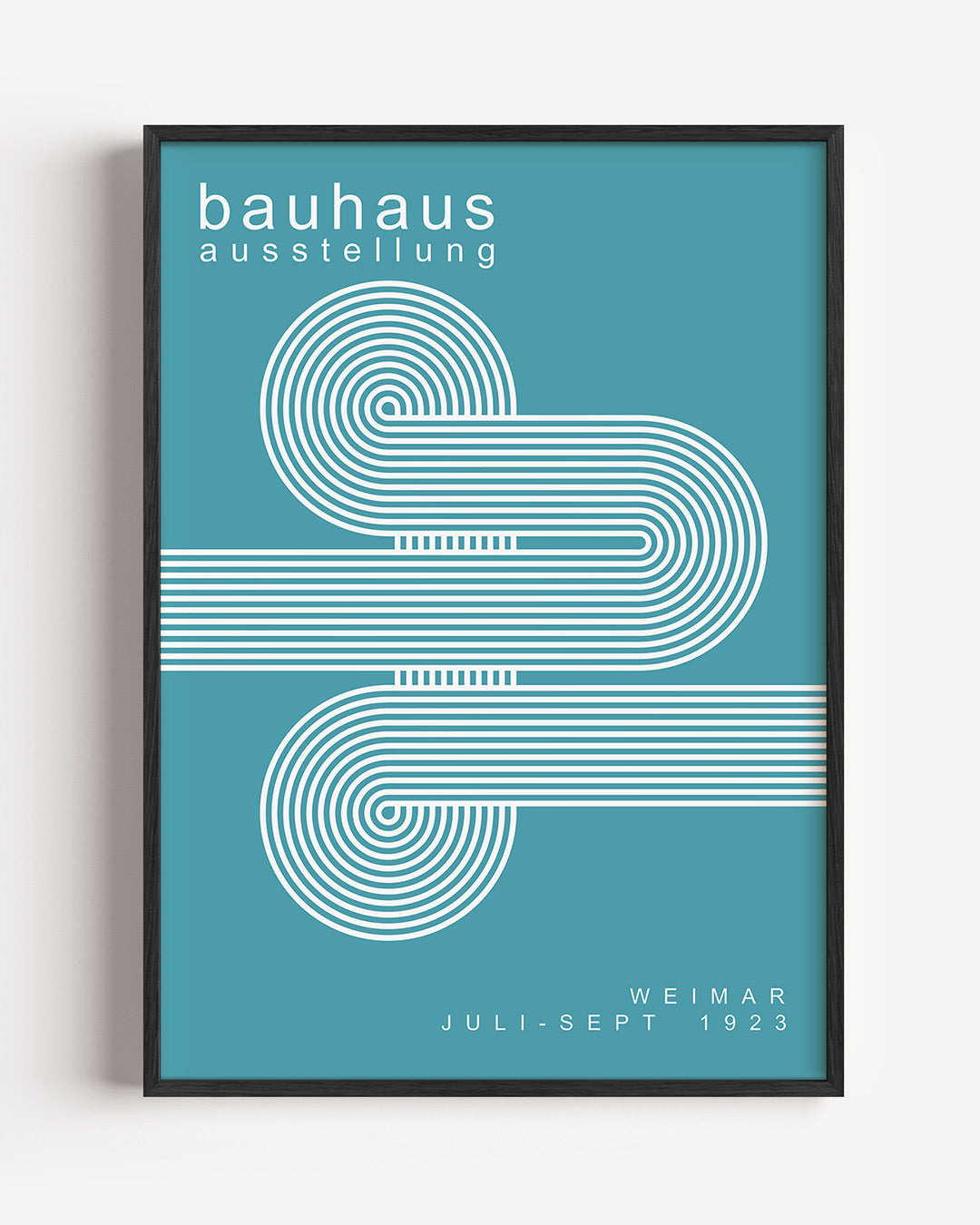 Lijnen en cirkelpatronen – staande Bauhaus poster als wanddecoratie