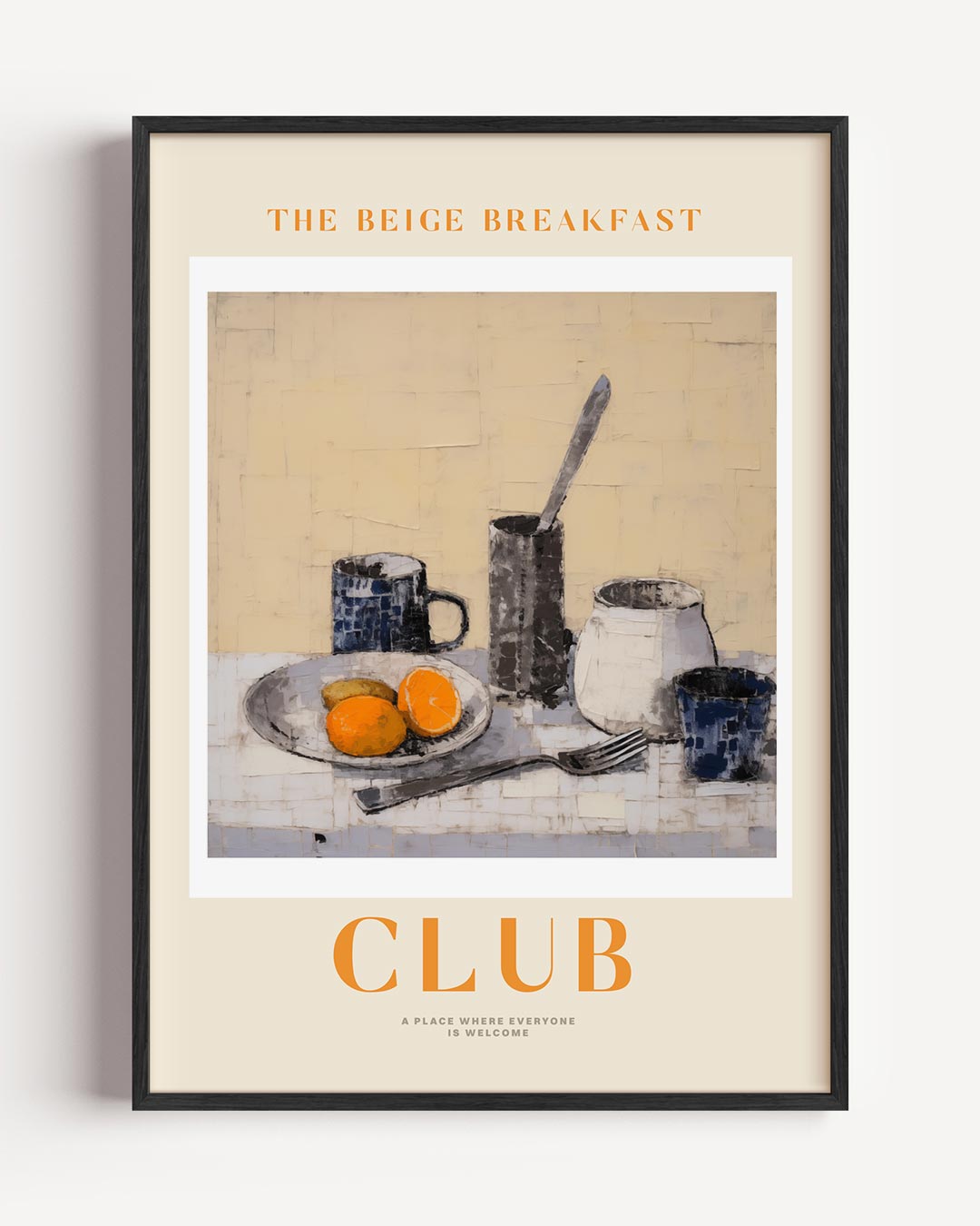 De Beige Ontbijt Club – keuken portret poster als wanddecoratie