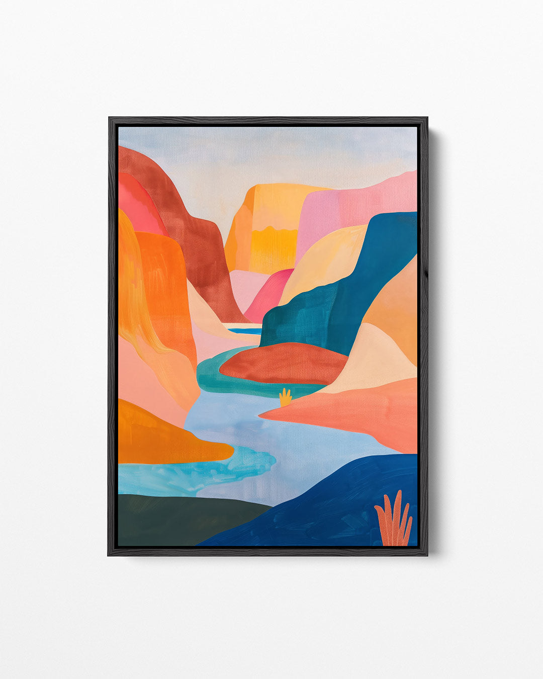Kleurrijke landschap vormen – Levendig – staand wanddecoratie kunstwerk