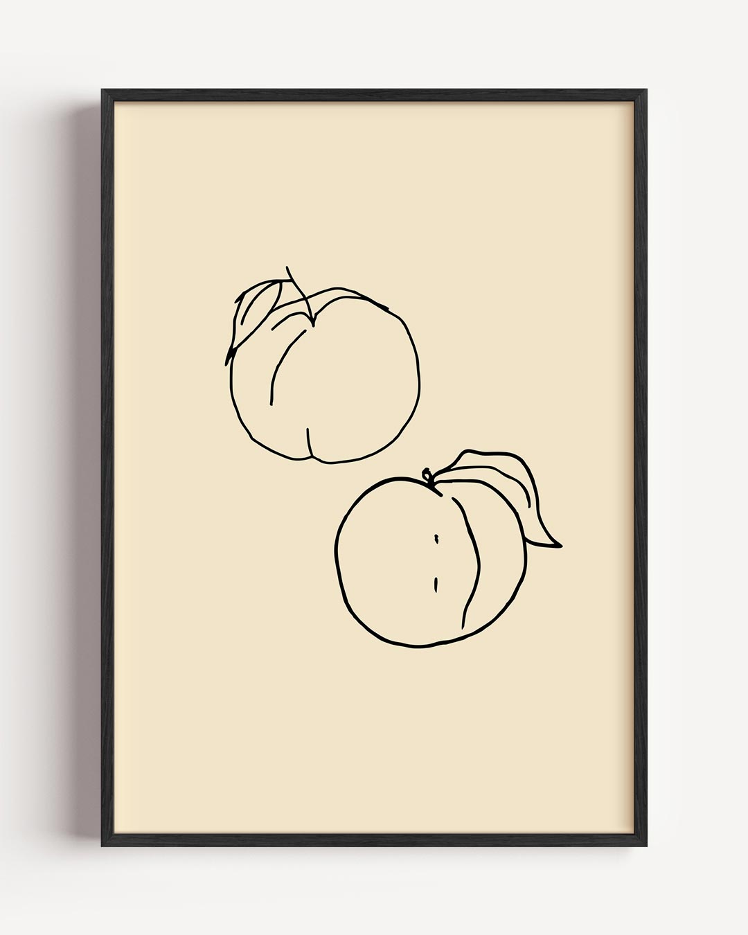 Minimalistische Perzik Illustratie – keuken portret poster als wanddecoratie