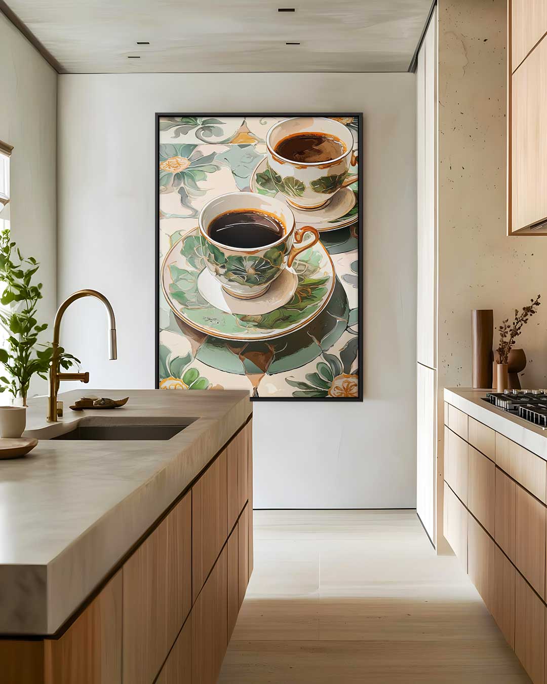 Kunstzinnige Koffie-ervaring – staand kunstwerk voor modern interieur