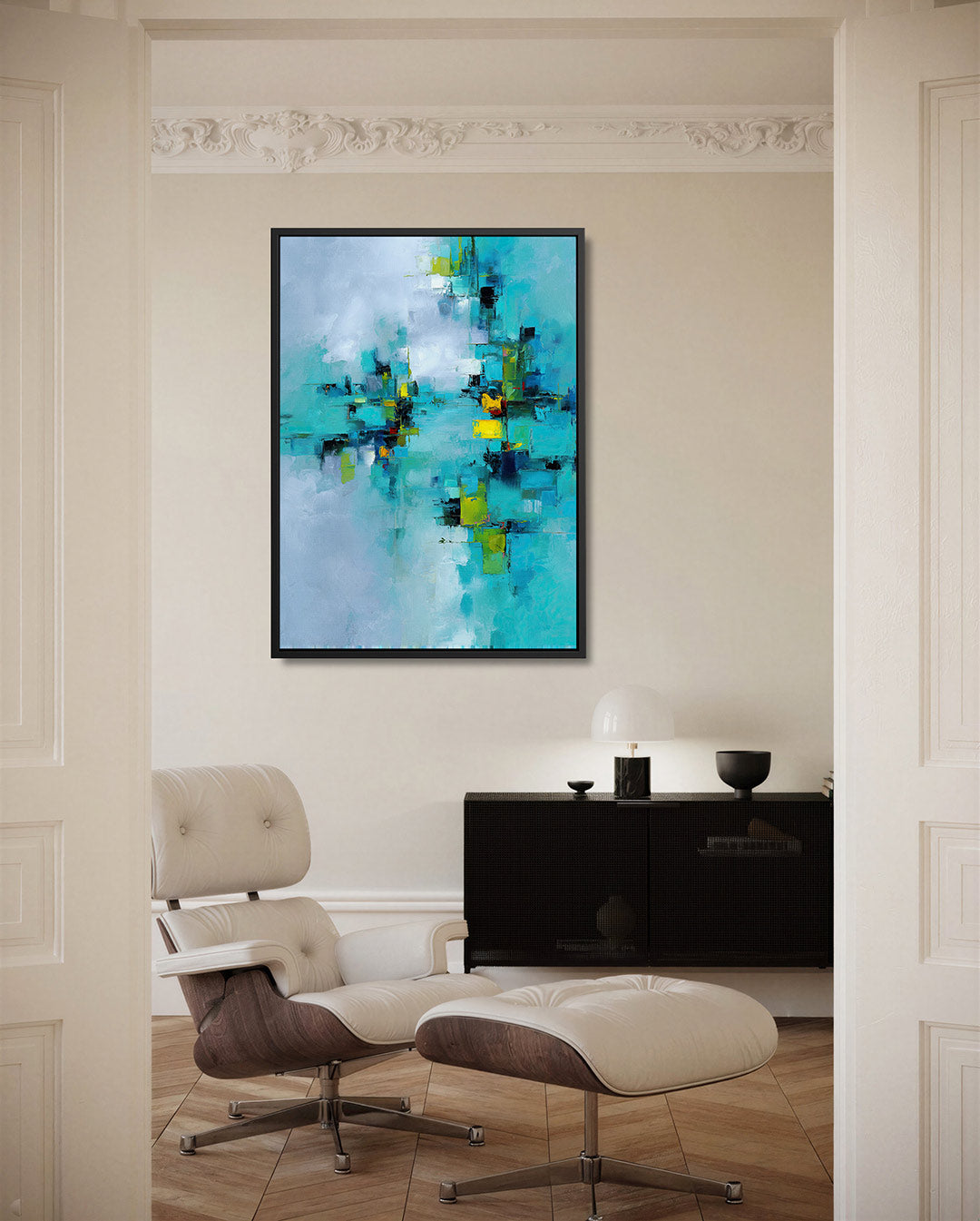 Kleurrijke compositie – staand wanddecoratie kunstwerk