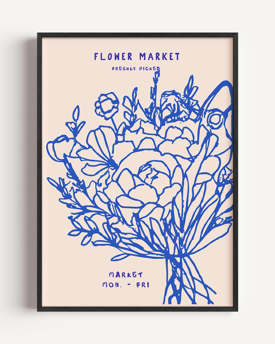 Bloemenmarkt Illustratie – bloemen portret poster als wanddecoratie