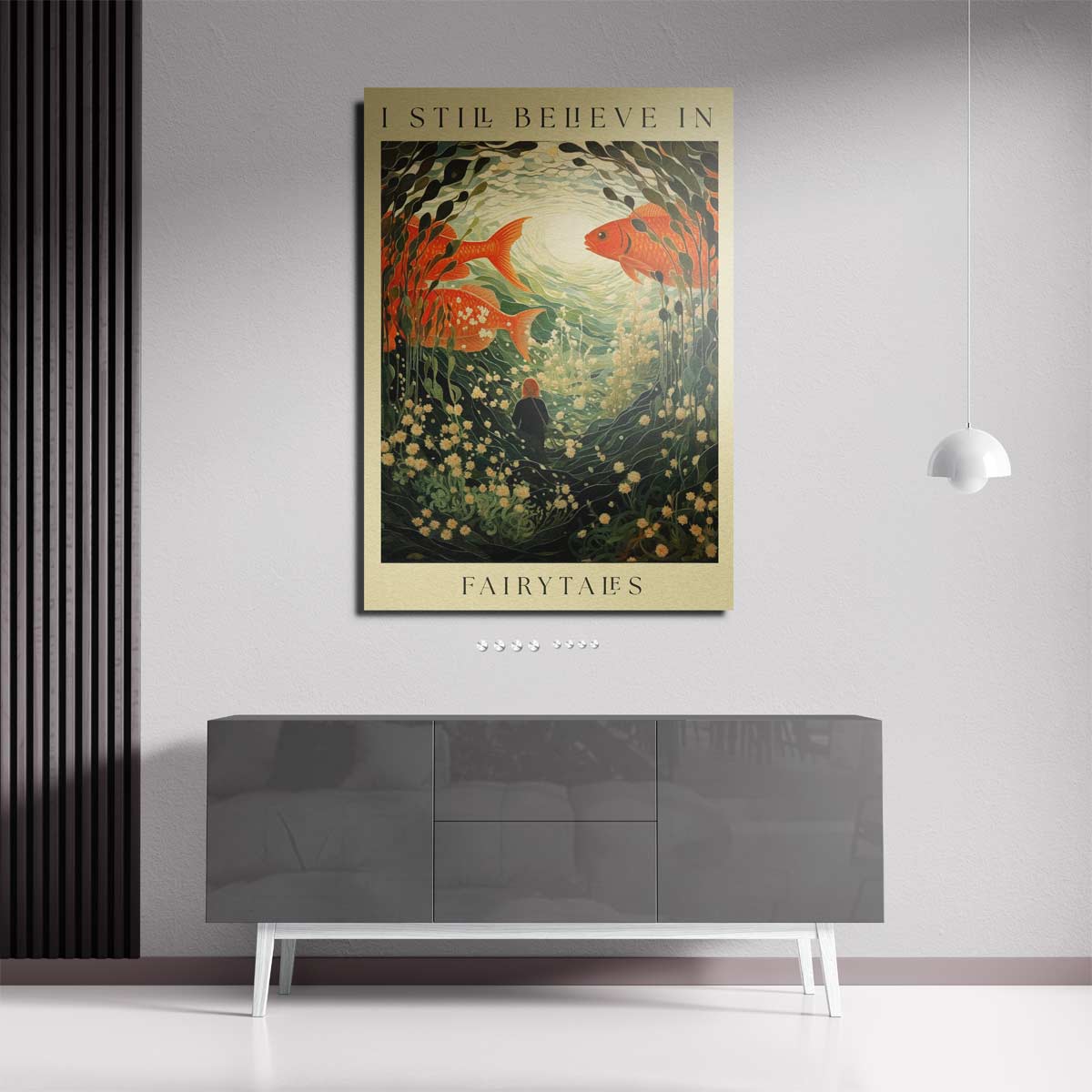 Dromerige Onderwaterwereld – staande wandkunst voor woonkamer of interieur