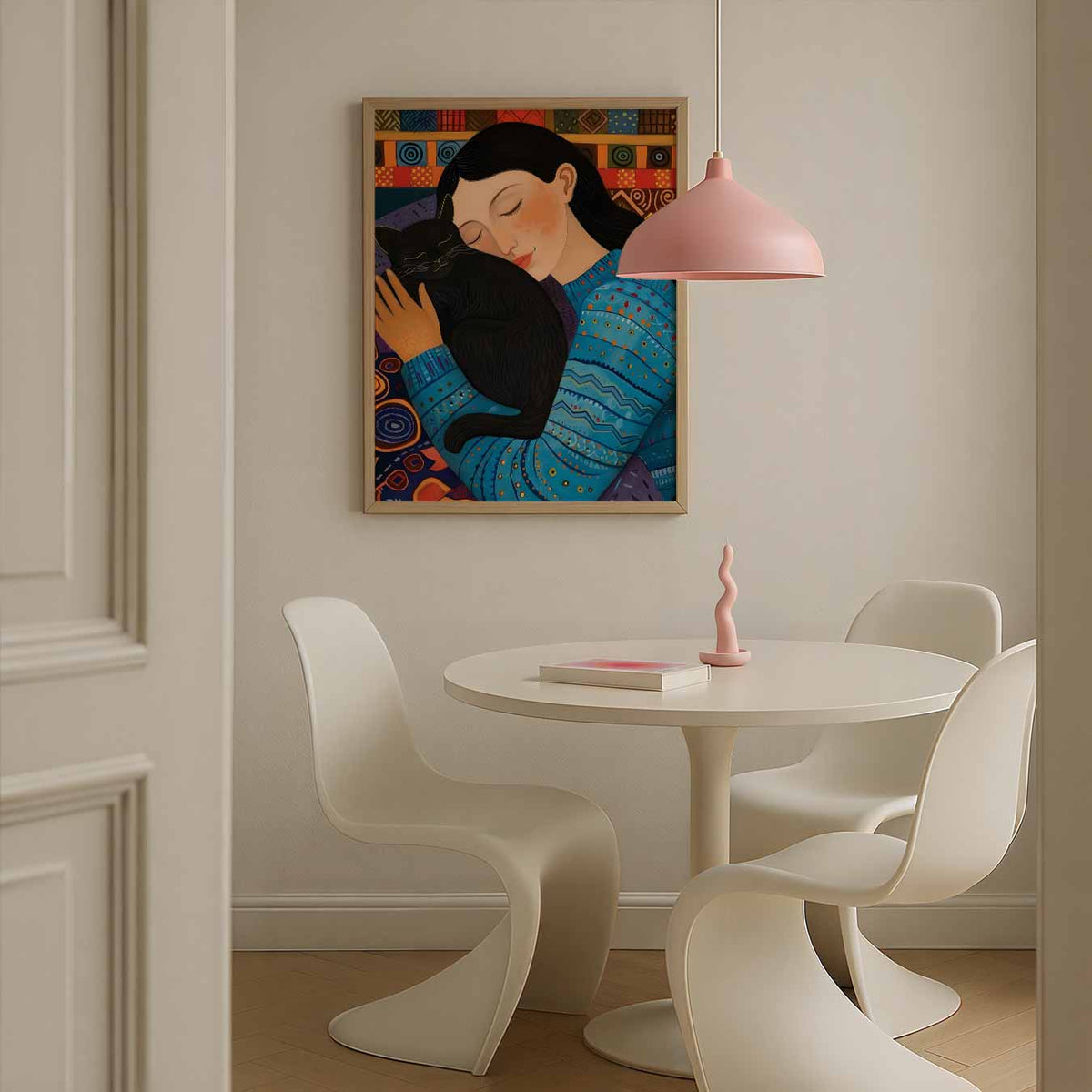 Warme Knuffel met Kat – Streetart wandkunst als portret poster