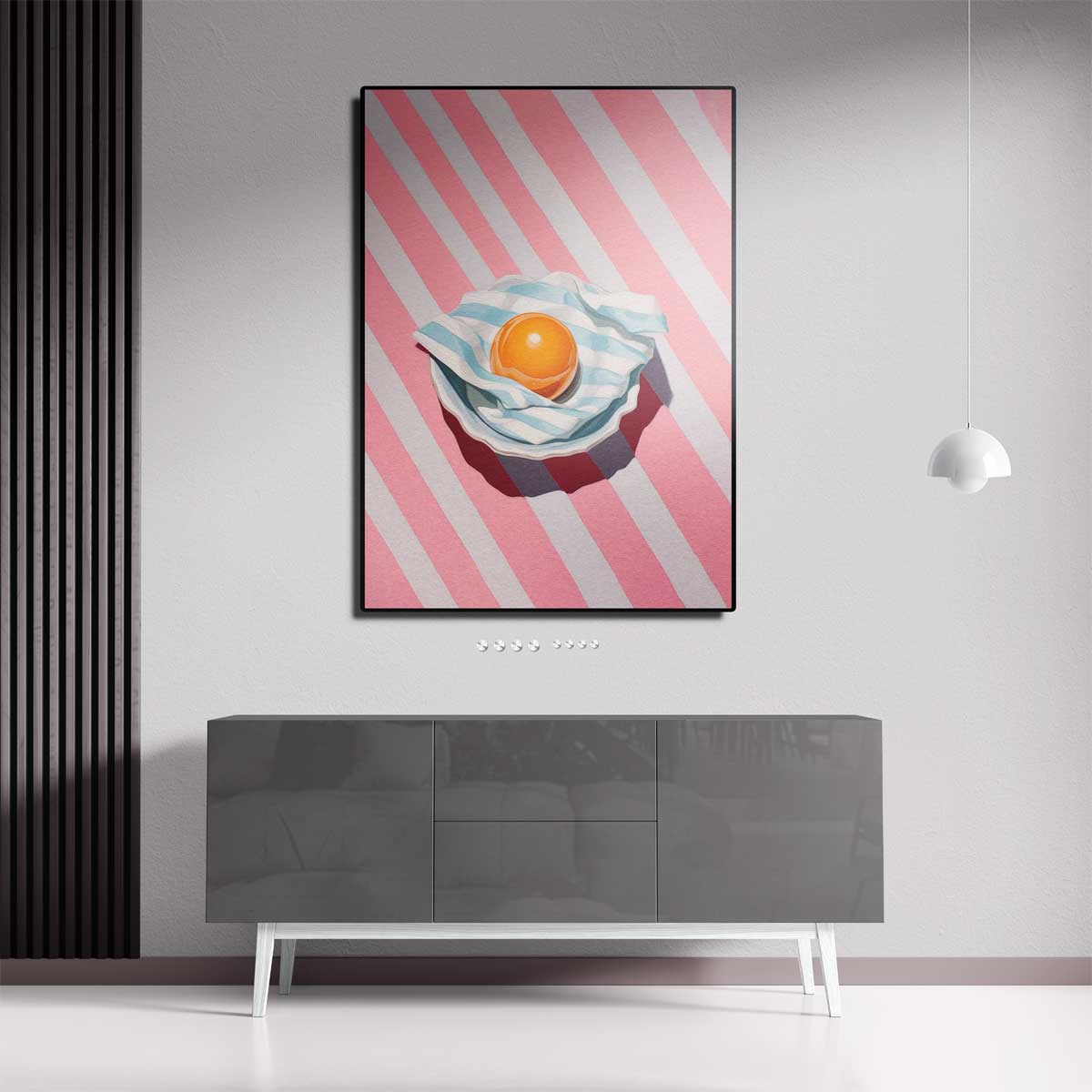 Zomerse Vrucht in Strepen – canvas kunstwerk als wanddecoratie