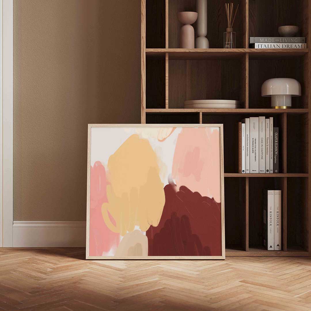 Abstracte vormen – kleurrijke vierkante wanddecoratie van WallArtistic