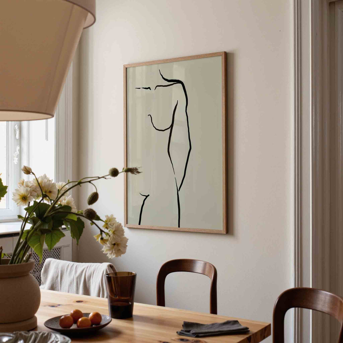 Minimalistische figuur – eigentijdse illustratie poster in staand formaat
