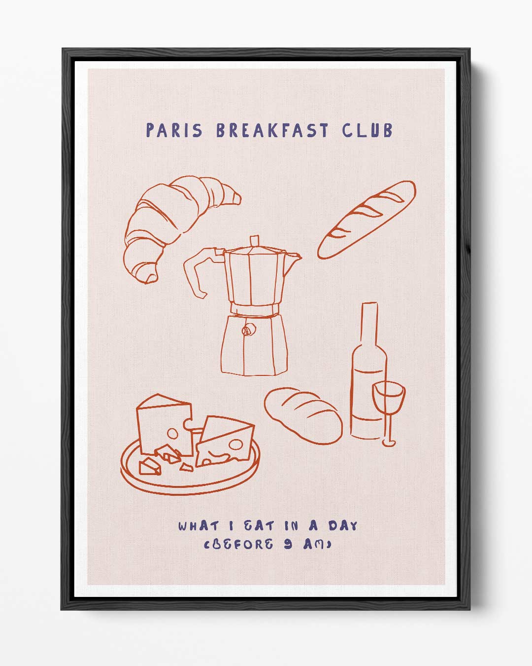 Paris Ontbijt Gezelligheid – portret kunstwerk als wanddecoratie