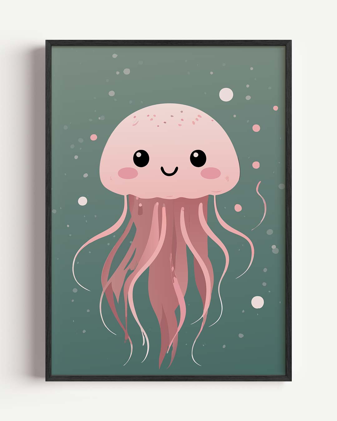 Schattige Kwallenposter – dieren portret poster als wanddecoratie