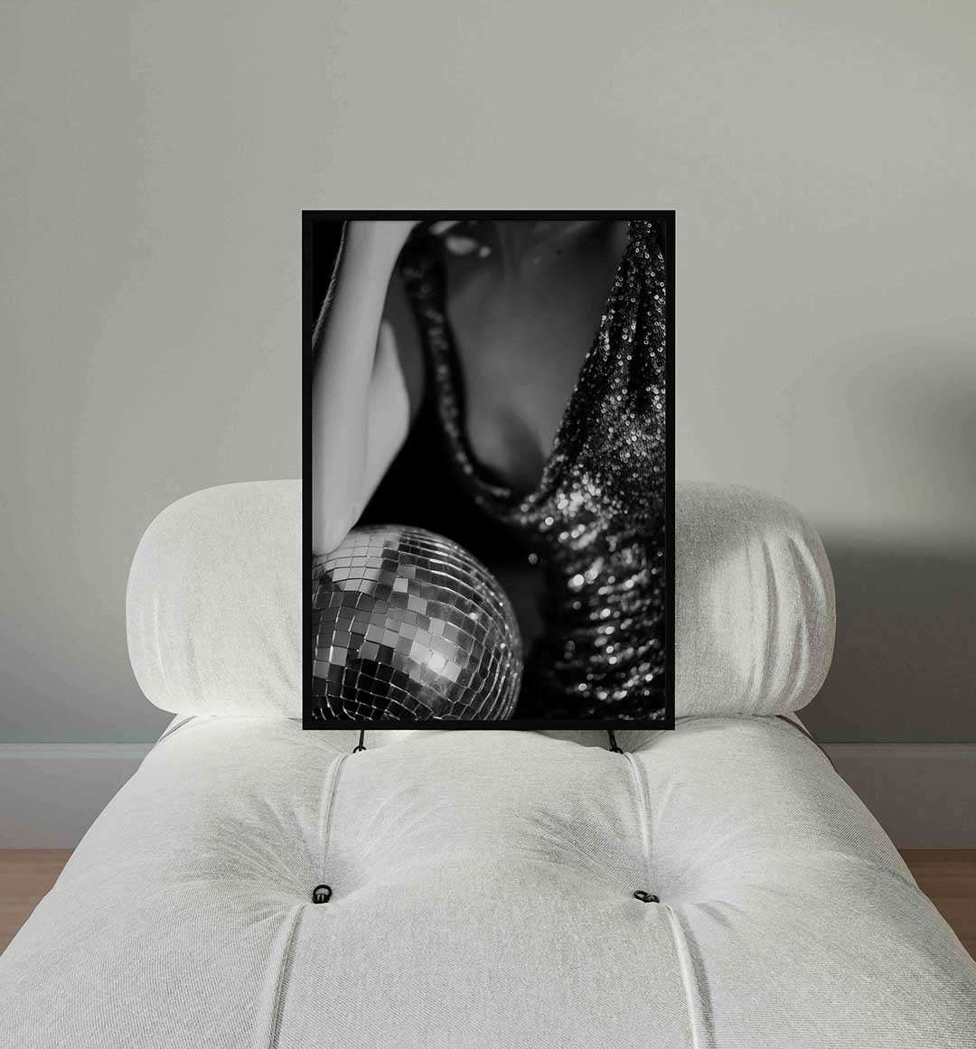 Glinsterende discobal – staande Pop Art wanddecoratie van WallArtistic