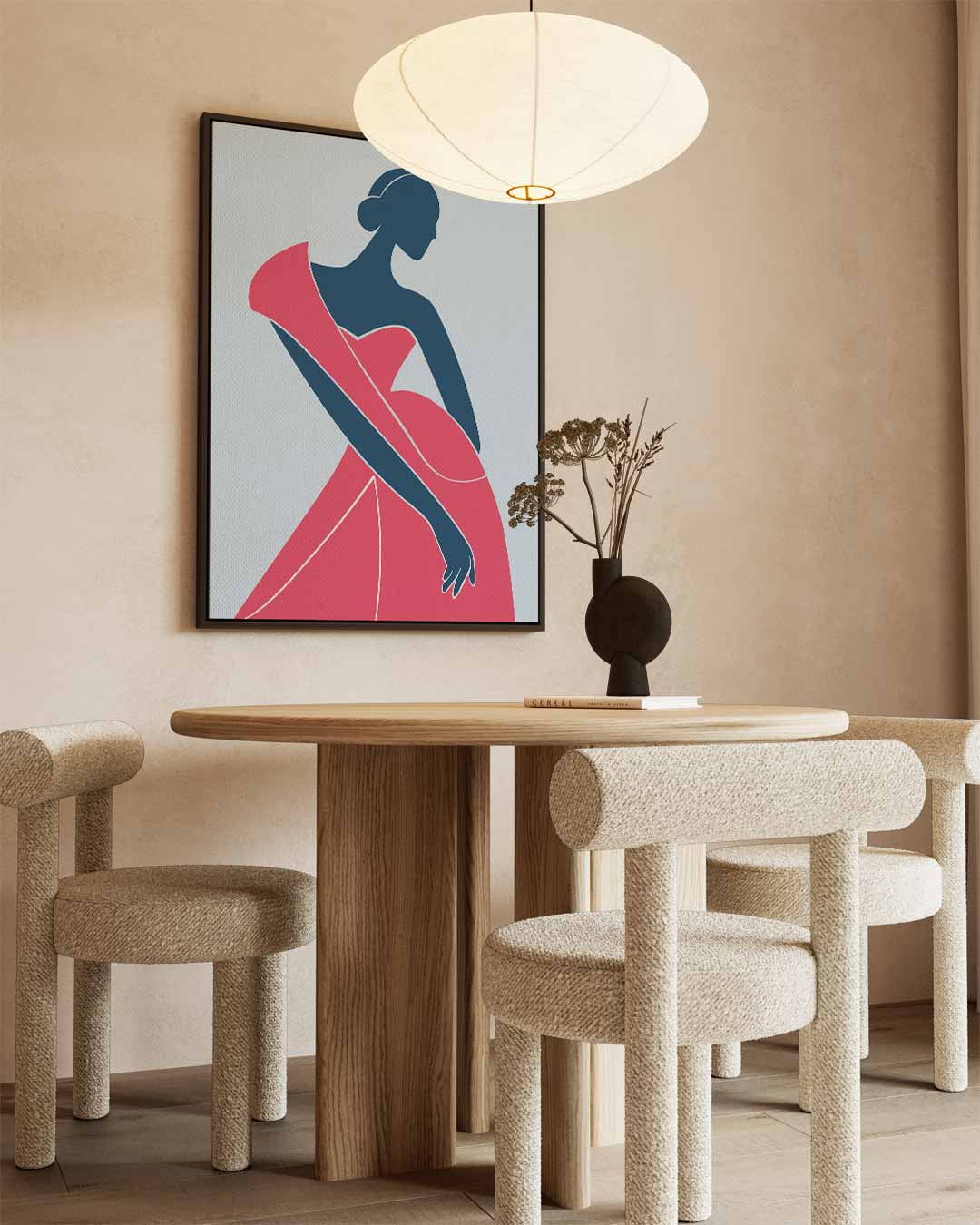 Elegante Dames Silhouet – dibond wanddecoratie in staand formaat