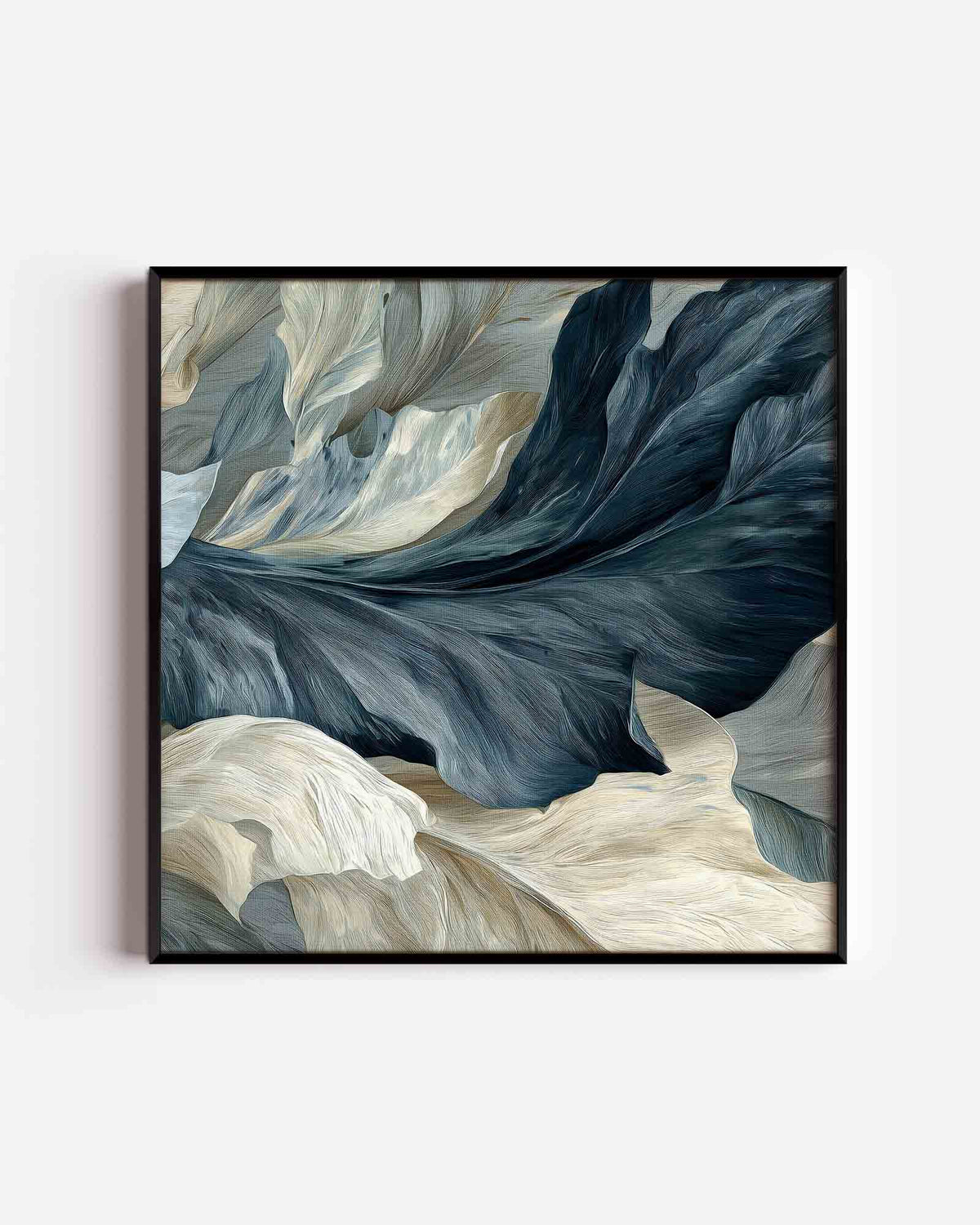 Golvende bladeren – abstracte vierkante poster als wanddecoratie