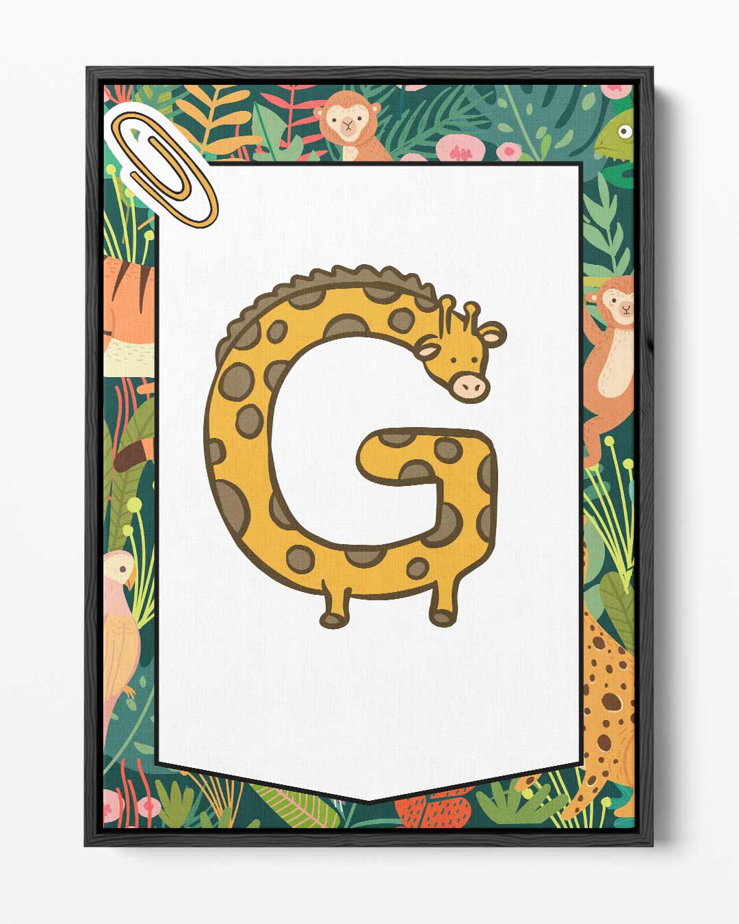 Giraffe Letter G Poster – portret kunstwerk als wanddecoratie