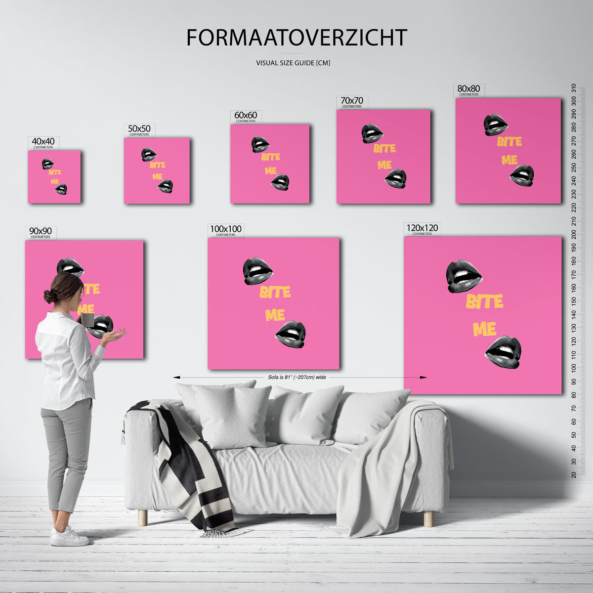 Bite me – kleurrijke vierkante muurposter in Pop Art stijl