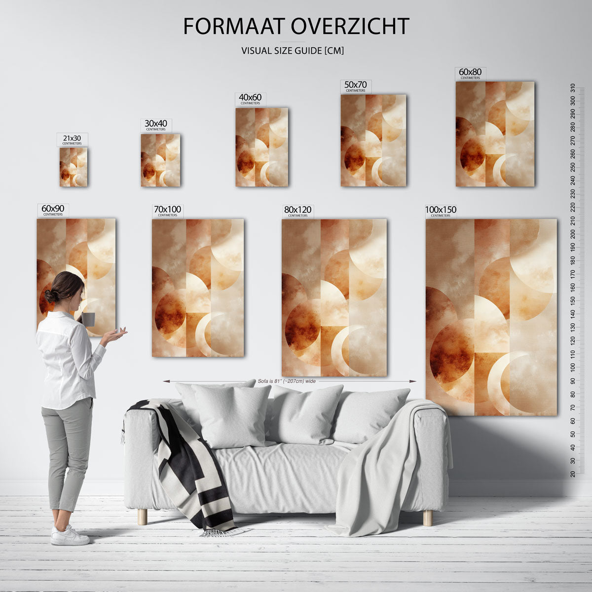 Abstracte cirkels – staande muurposter met abstracte vormen