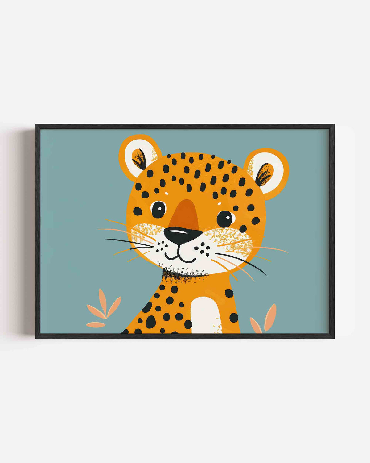 Schattige luipaard – landscape kinderposter als wanddecoratie