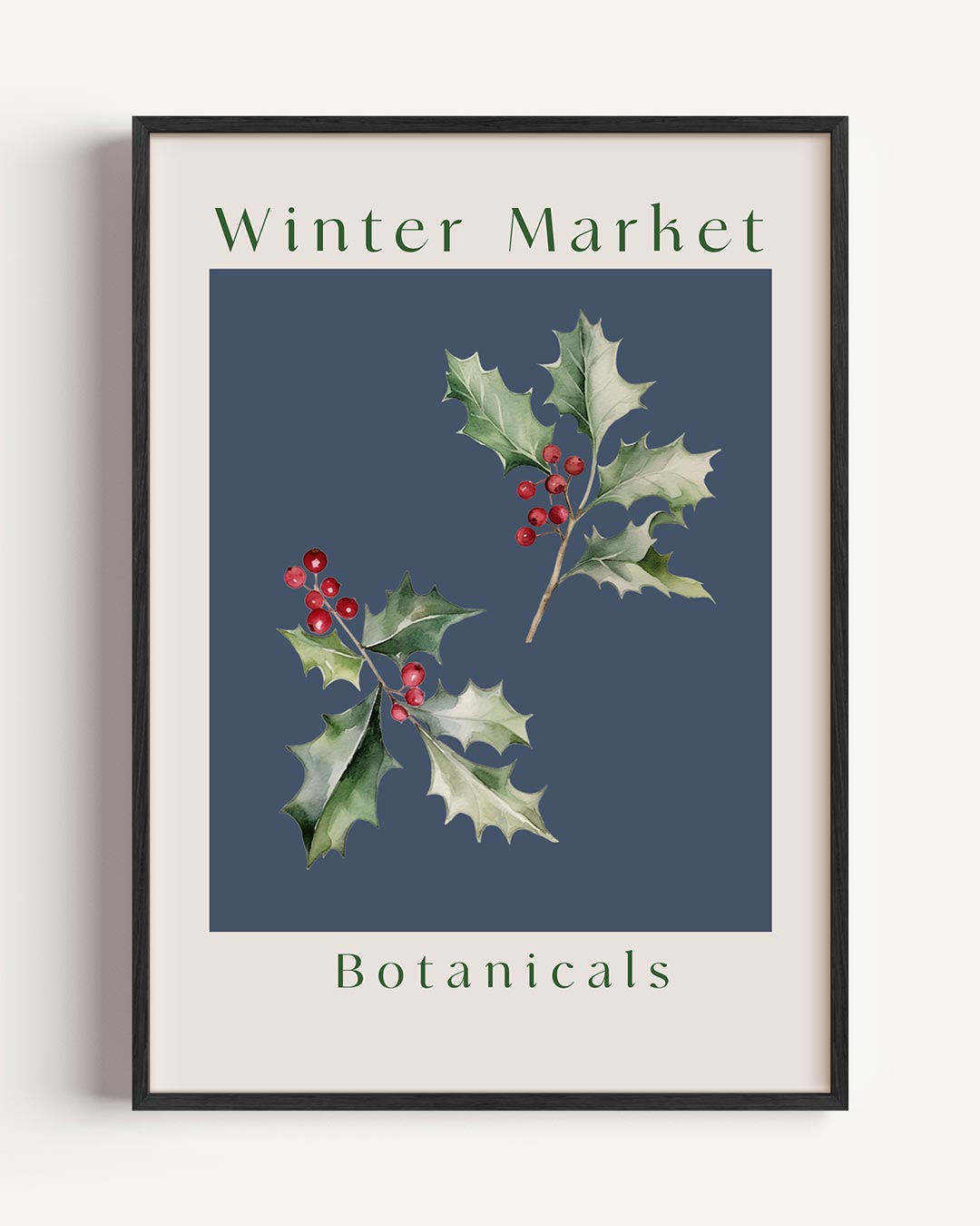 Winter Market Botanische – kerst portret poster als wanddecoratie