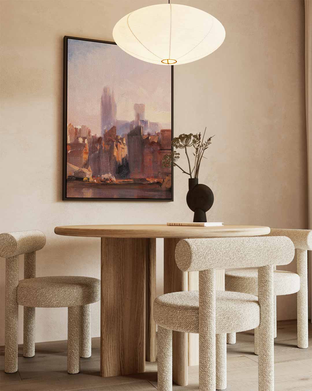 Stad in Ochtendlicht – modern portret kunstwerk van WallArtistic