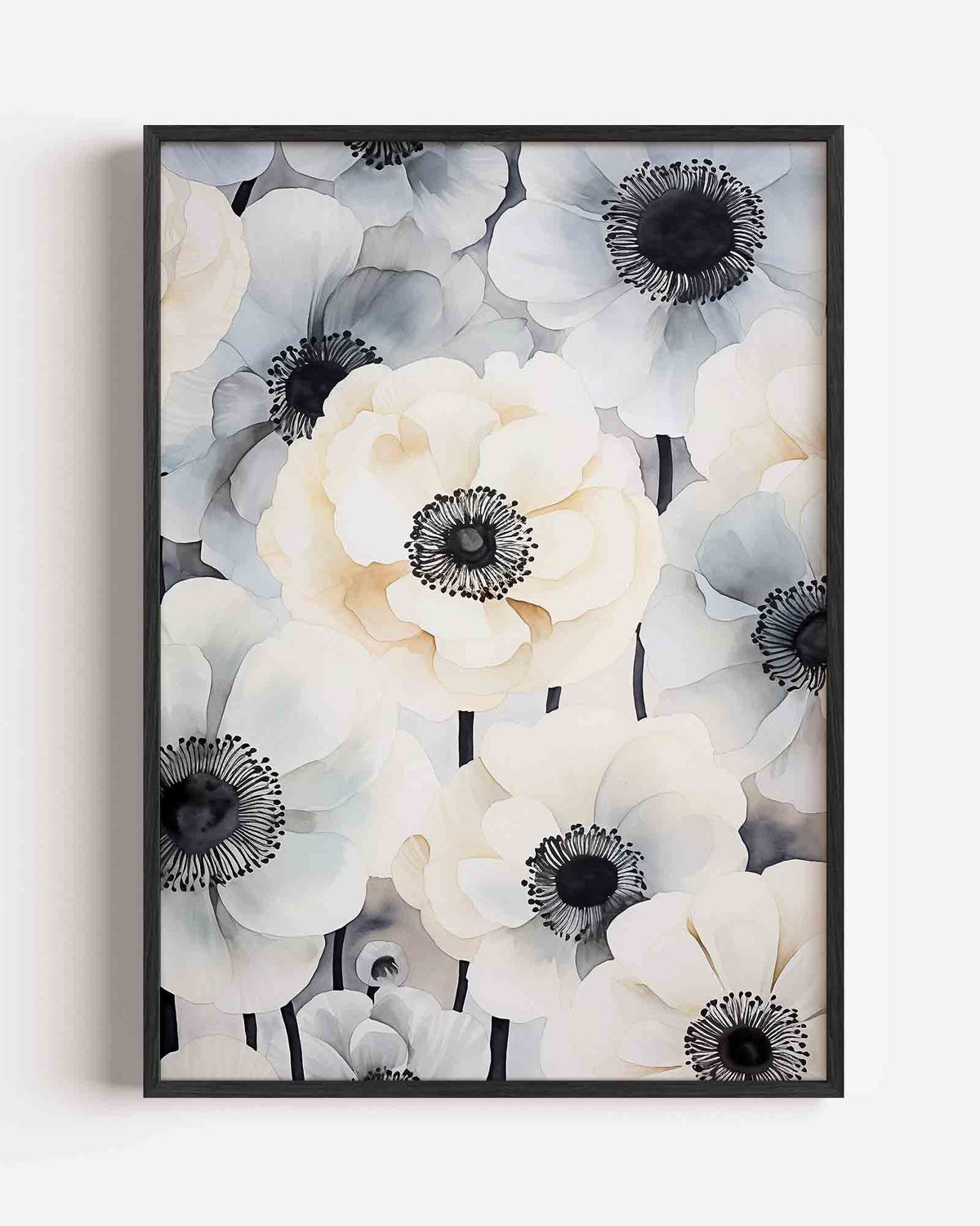 Bloemen in zachte tinten – zacht abstracte portret poster als wanddecoratie