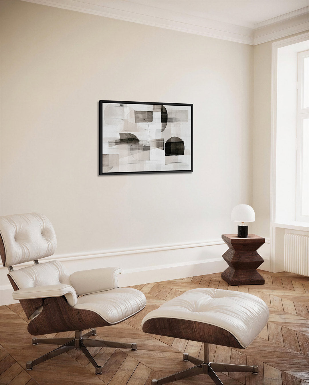 Geometrische vormen compositie – Serene – alternatieve weergave van het kunstwerk
