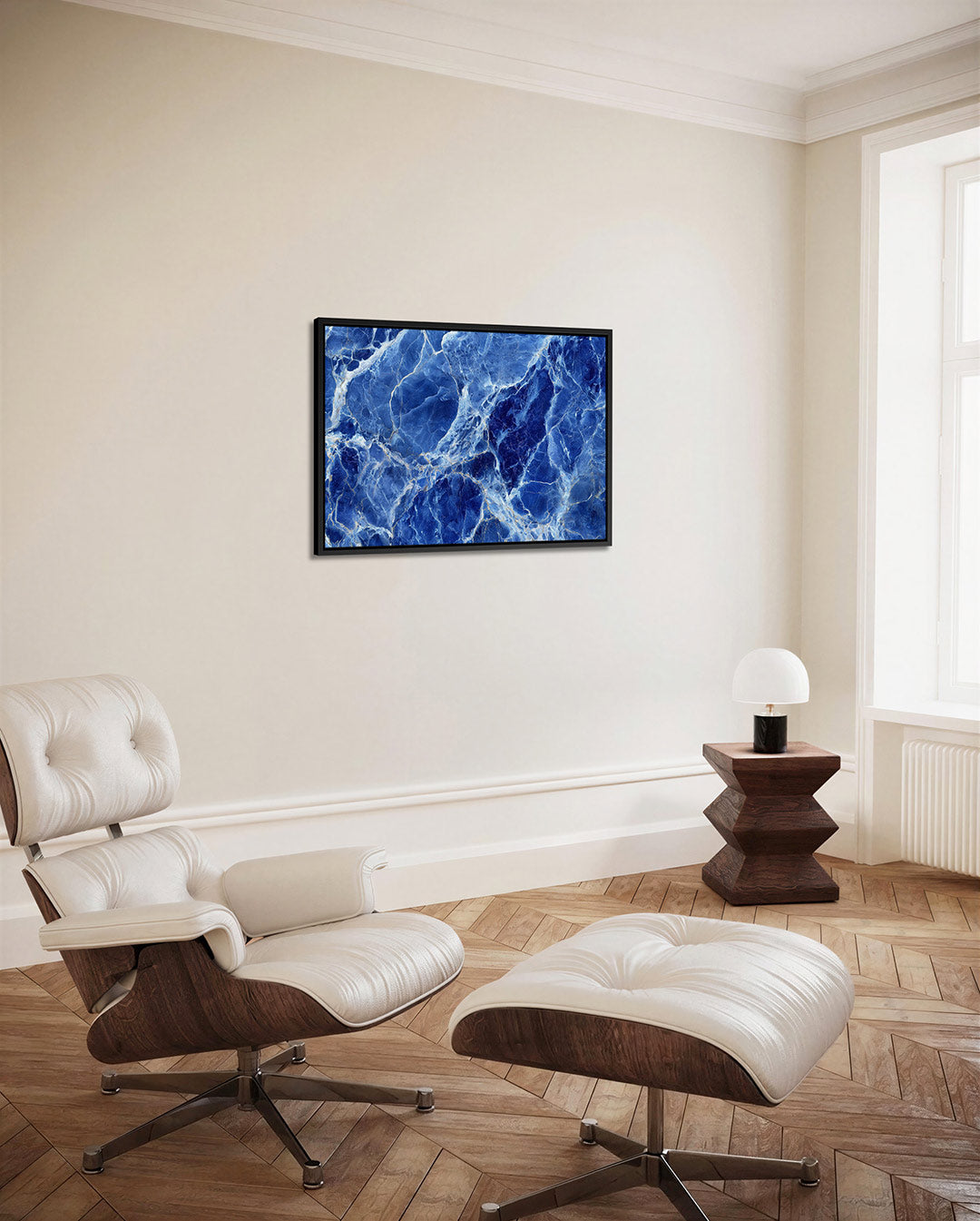 Blauwe marmerstructuur – alternatieve weergave van het kunstwerk